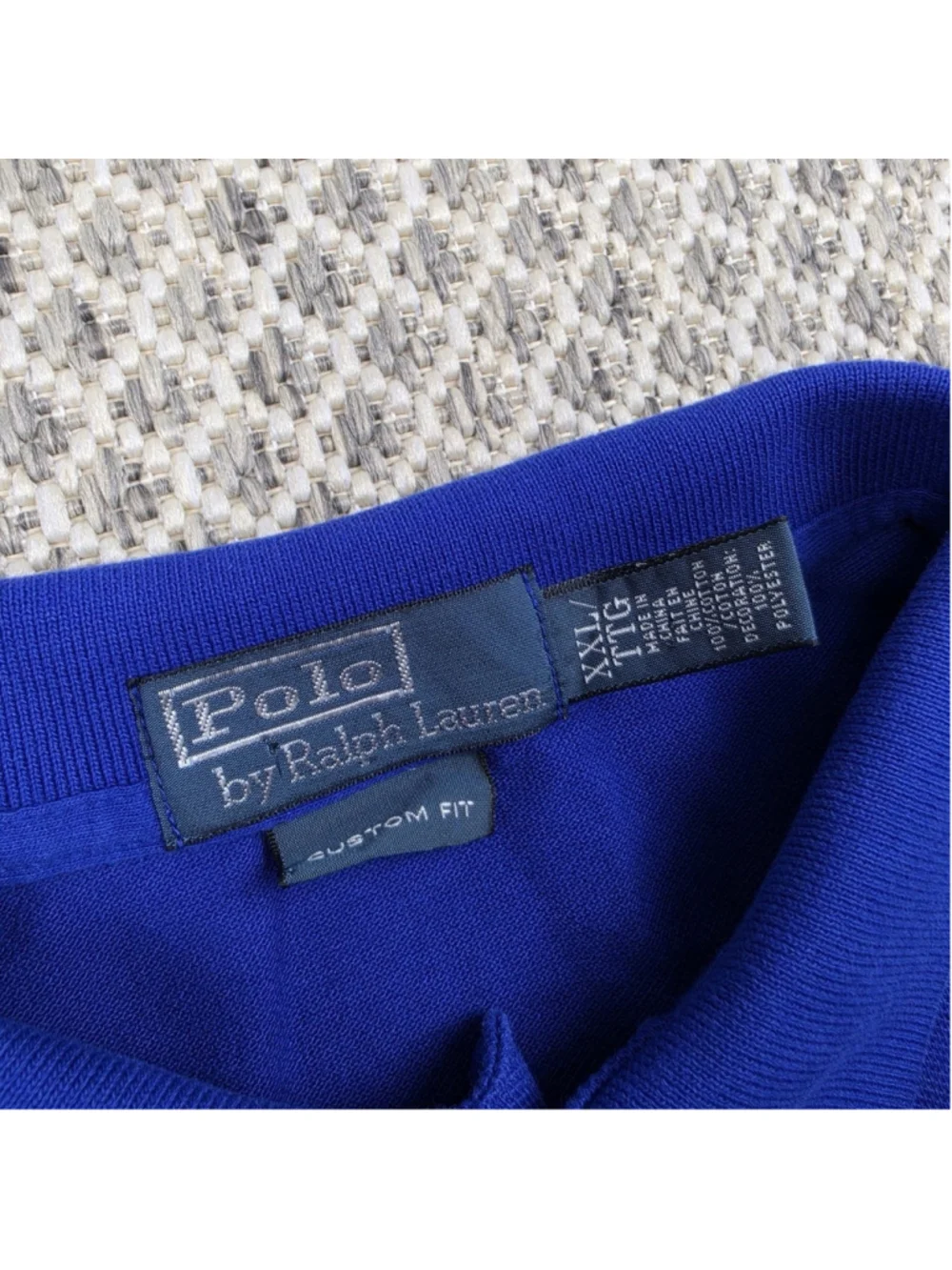Polo Ralph Lauren USA Big Pony Rugby Polo Shirt Blue Long Sleeve XXL